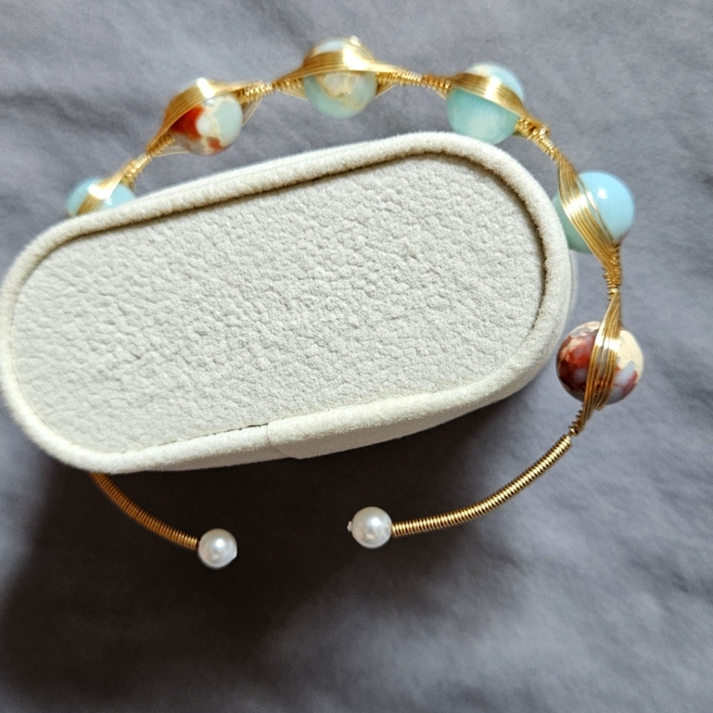 crystal Blue Beaded Bracelet